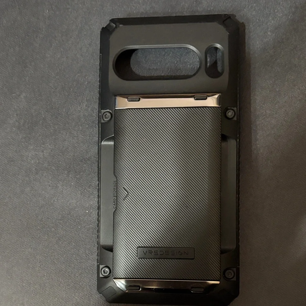 VRS DESIGN Black Phone Case with Card Holder for Google 8 pixel pro